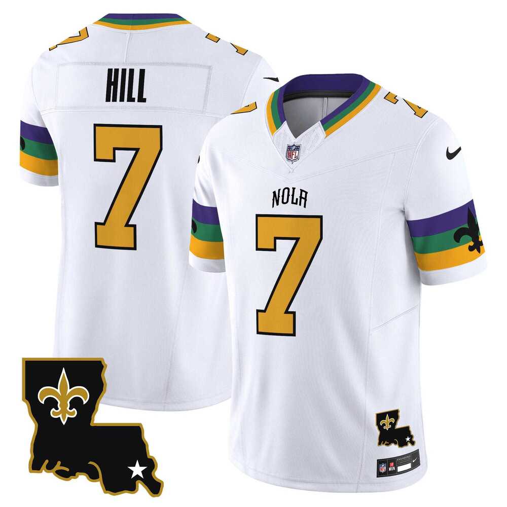 Men's New Orleans Saints #7 Taysom Hill White 2024 F.U.S.E. Vapor Limited Stitched Jersey,We sell and wholesale Men's New Orleans Saints #7 Taysom Hill White 2024 F.U.S.E. Vapor Limited Stitched Jersey on line form chian!